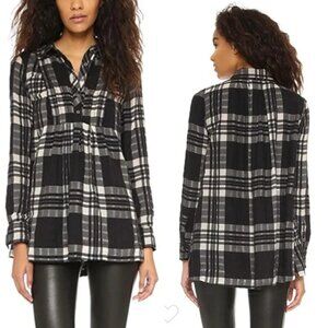Free People Baby Blues Plaid Tunic Top Women’s Size M Babydoll